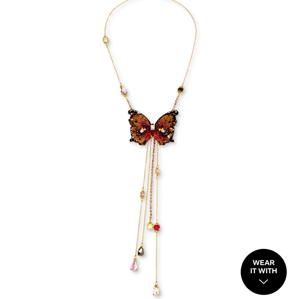 Betsey Johnson butterfly Lariat Necklace